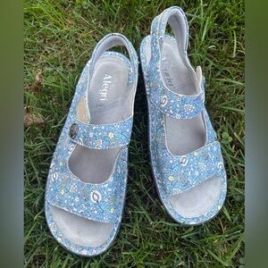 Alegria Blue Floral Sandals